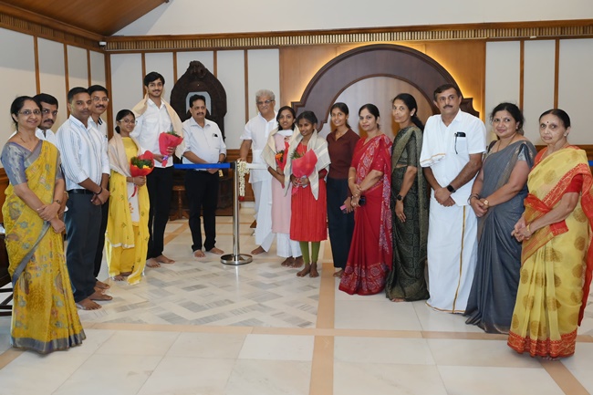 Students who ranked in SDM College exams receive blessings of the Rector